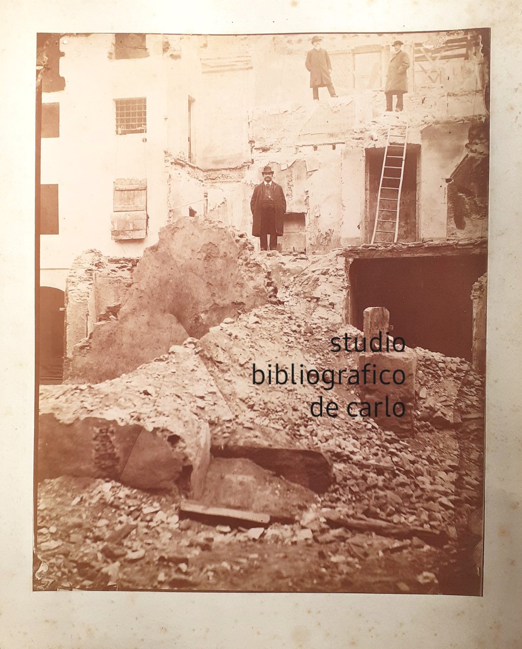 Albumina originale 1889 circa. Demolizione di Palazzo Gibellini Torino