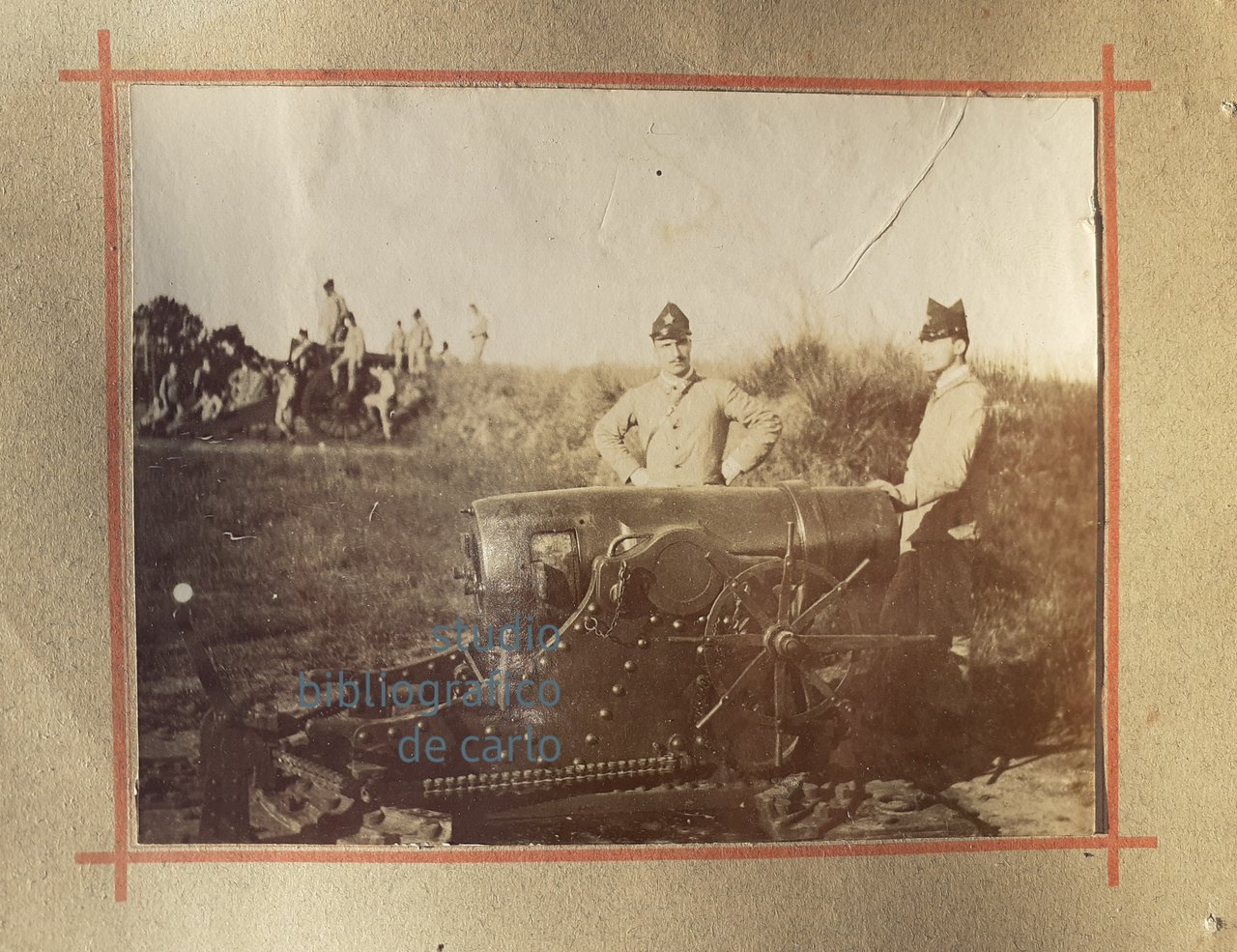 Albumina originale titolo "Mortaio di 24" inizio '900