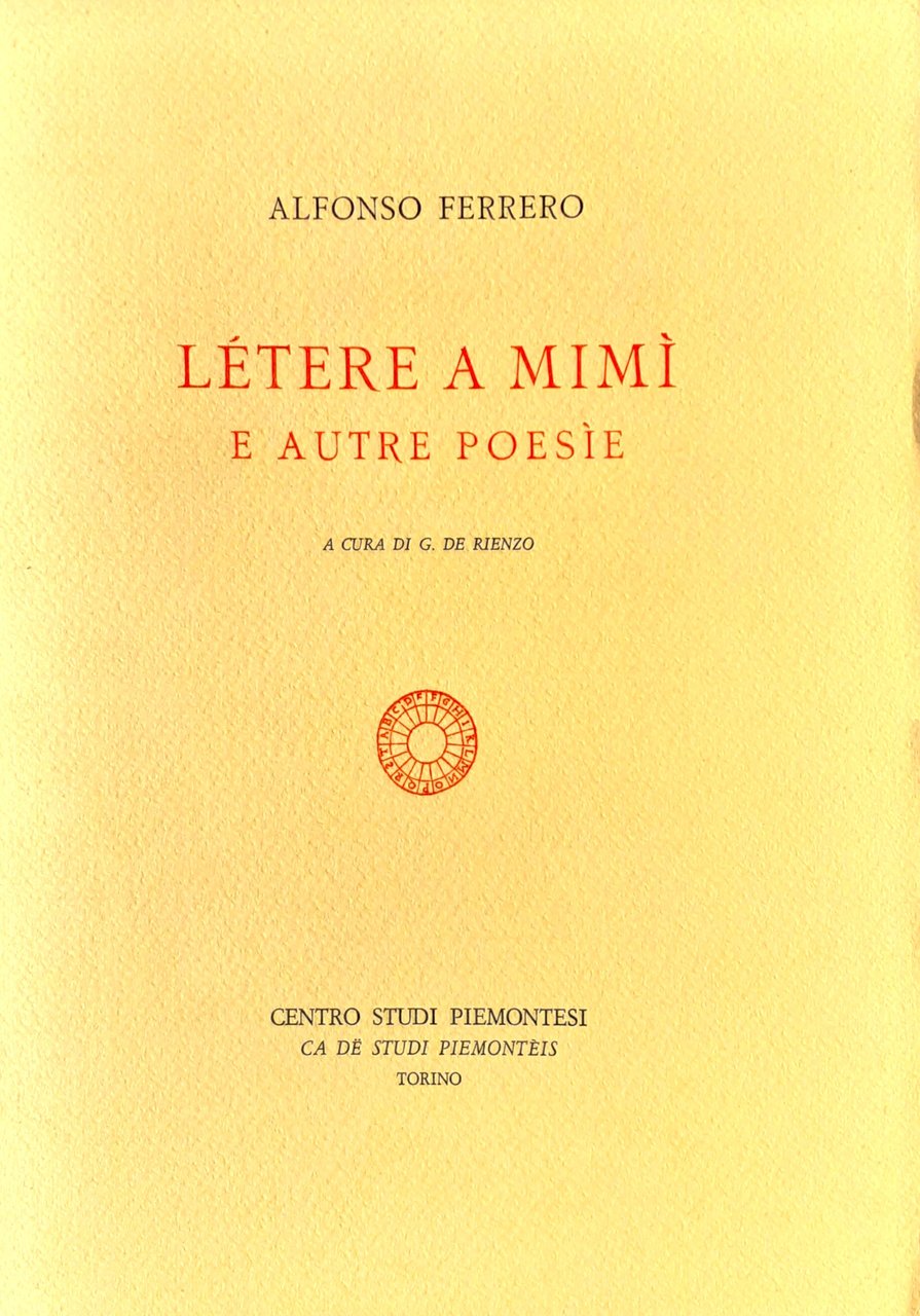 Alfonso Ferrer Létere a Mimì e autre poesìe 1970
