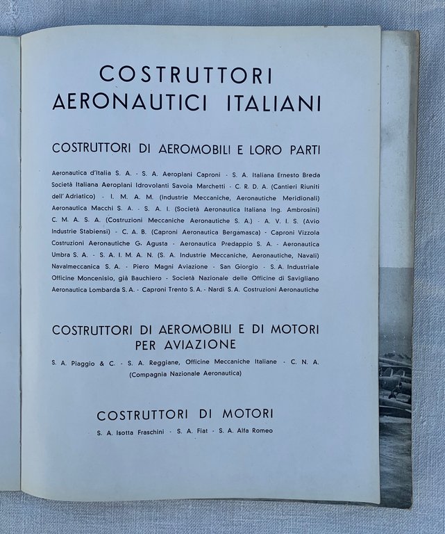 Ali e Motori d'Italia 1940 - XVIII. Catalogo Annuario dei …