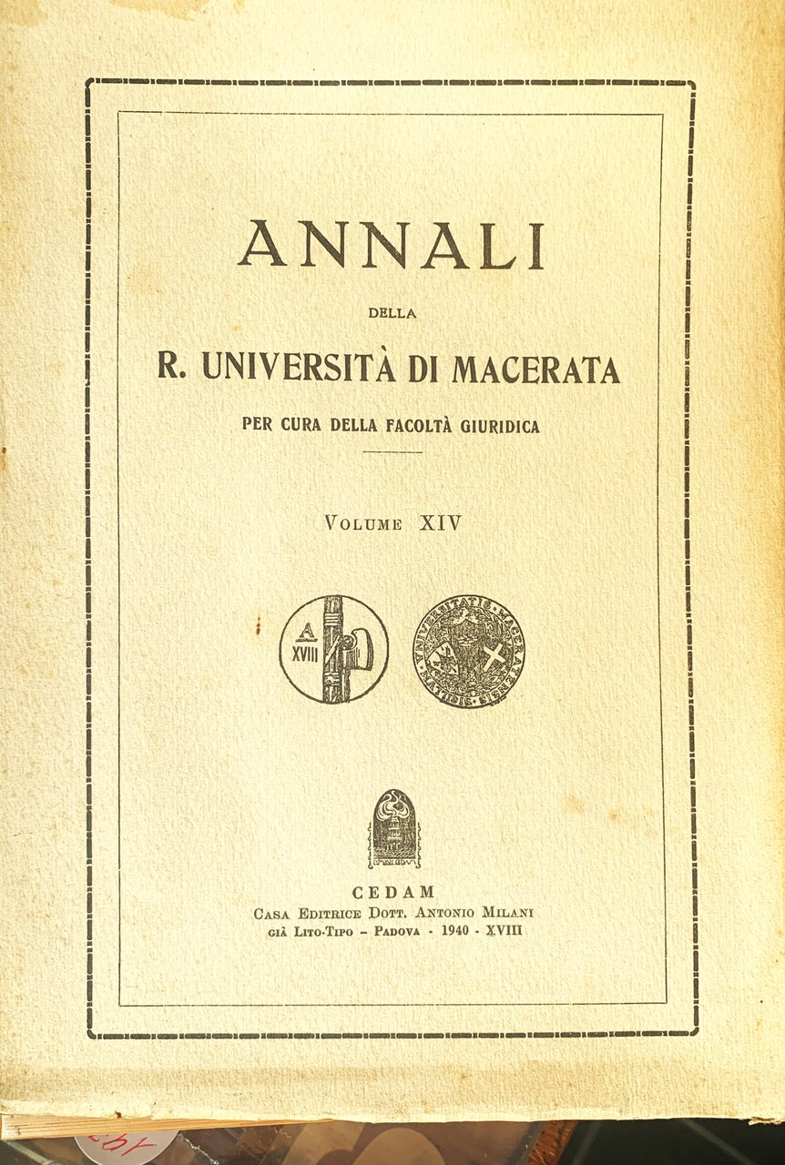 Annali della R. Università di Macerata