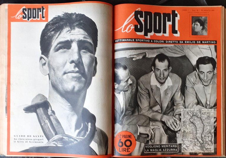 Annata n^ 1 completa della rivista settimanale lo Sport 1951 …