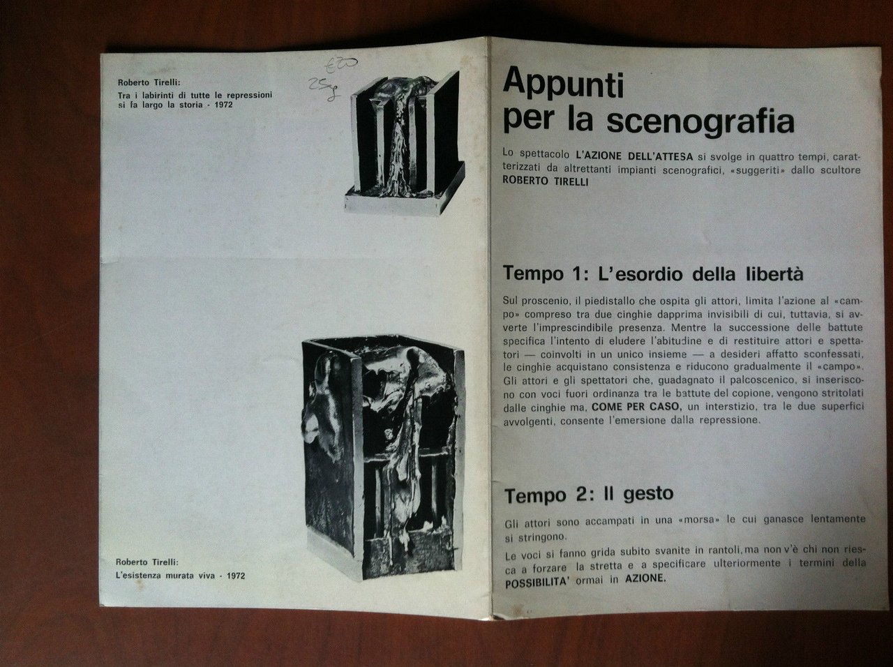 Appunti per la scenografia Roberto Tirelli - E11125