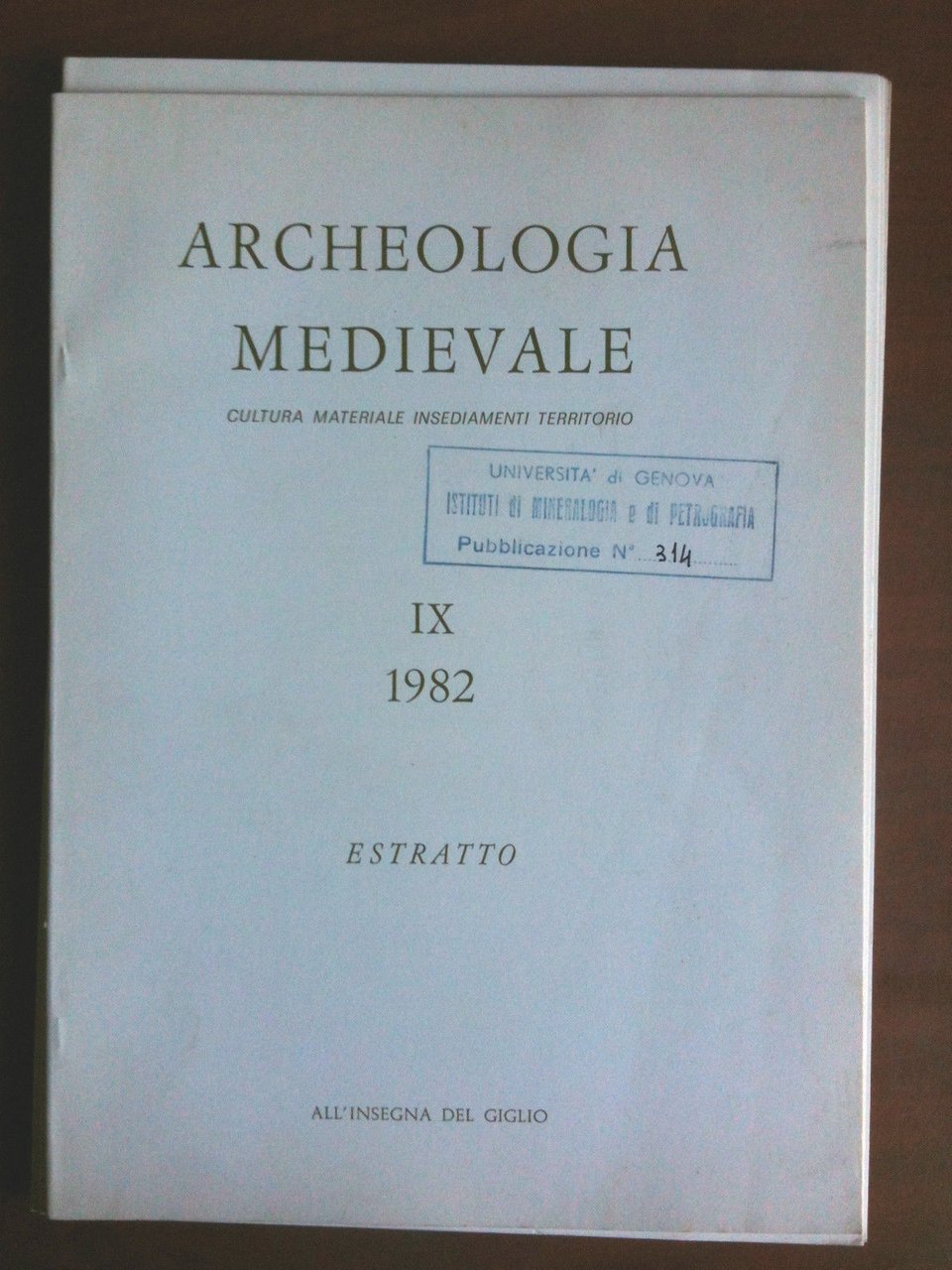 Archeologia Medievale Cultura materiale insediamenti territorio IX 1982 Estratto