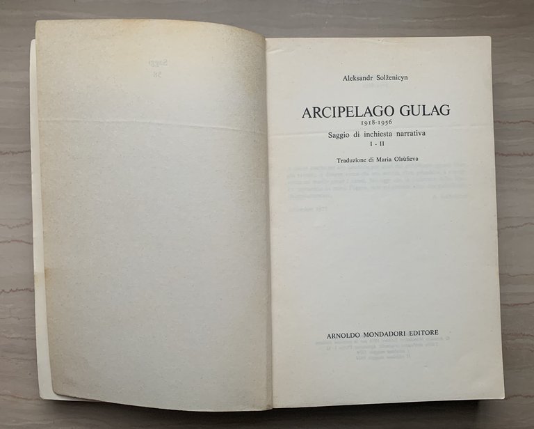 Arcipelago GULag 1918-1956. Saggio di inchiesta narrativa I-II