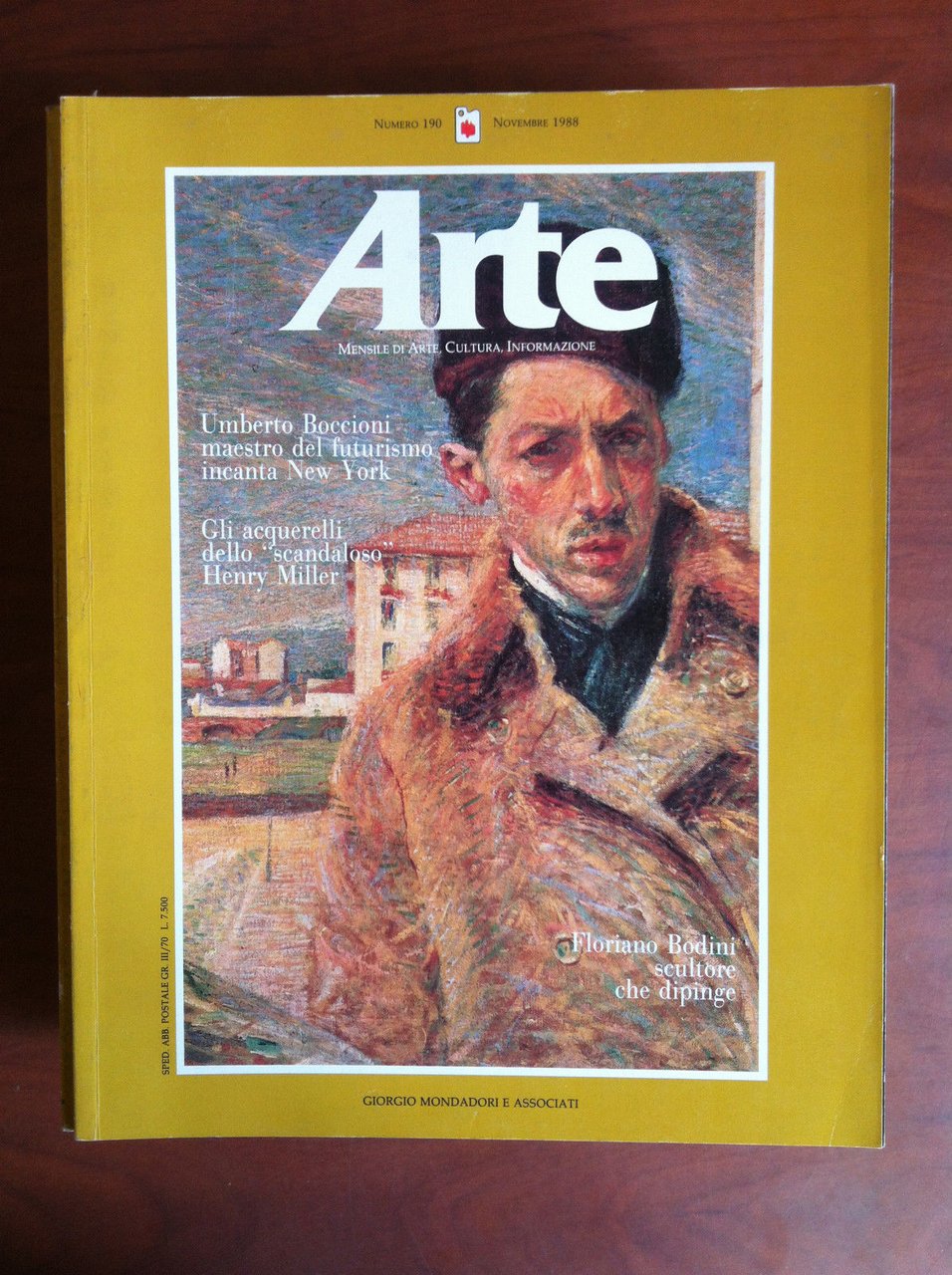 ARTE n^ 190 Novembre 1988 Cover: Umberto Boccioni - E14142 | Immagine principale
