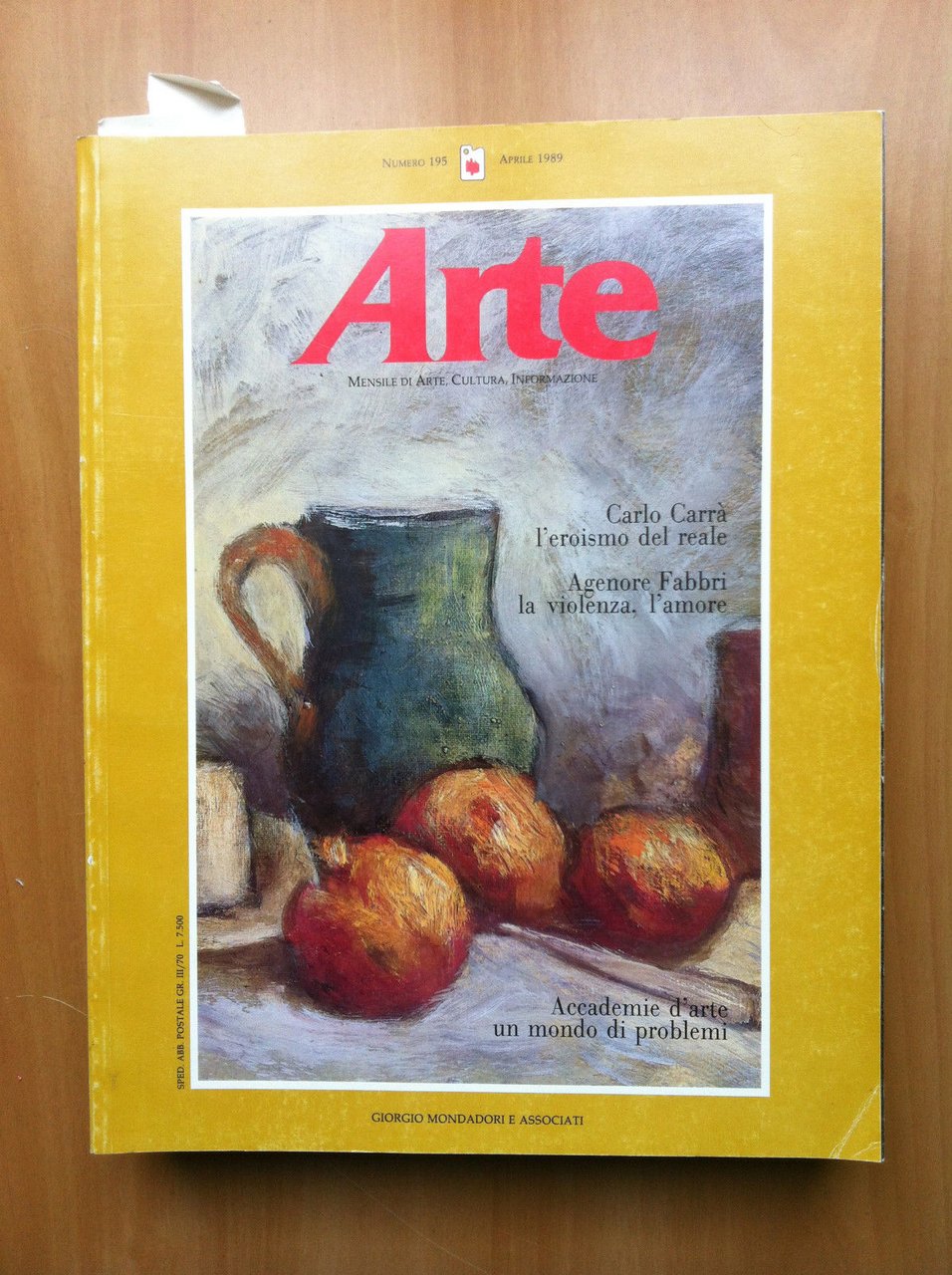 ARTE n^ 195 Aprile 1989 Cover: Carlo Carrà - E14322