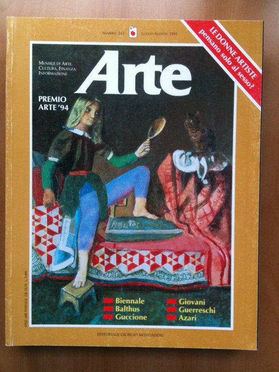 ARTE n^ 242 Luglio/Agosto 1993 Cover: "Le chat au mirror III" Balthus
