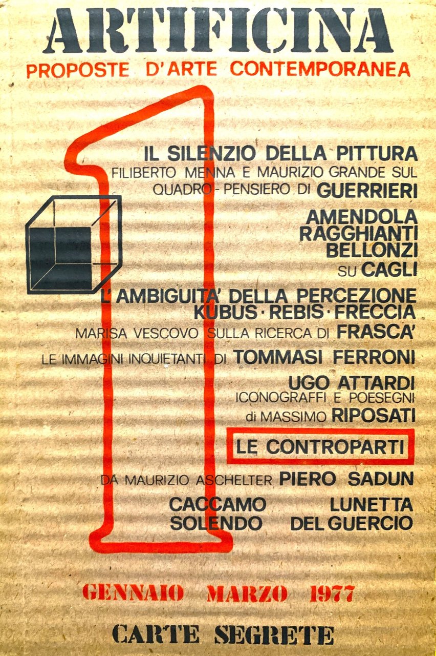 Artificina. Proposte d'arte contemporanea (anno I, n.^ 1, gennaio-marzo 1977) | Immagine principale