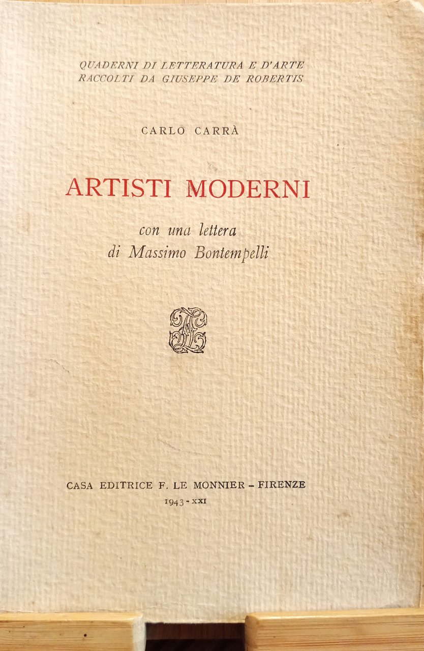 Artisti moderni, con una lettera di Massimo Bontempelli