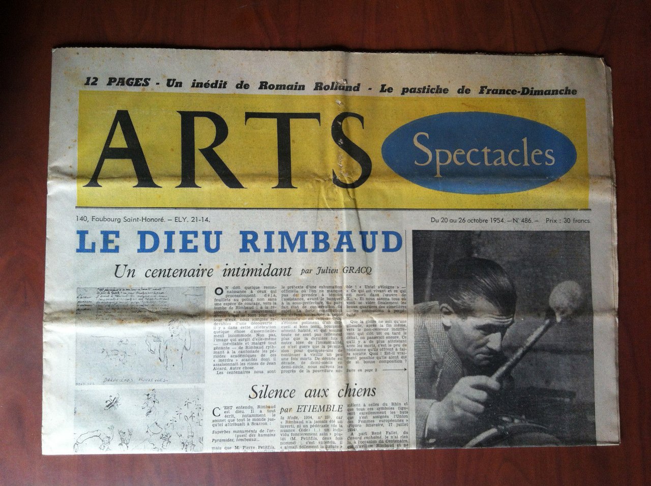 ARTS Beaux-Arts Litterature Spectacles 20 octobre 1954 n^ 486 Paris …