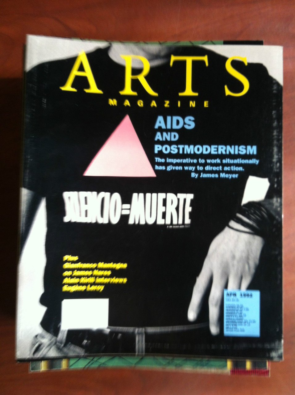 Arts Magazine April 1992 Cover: Silence= Death Project