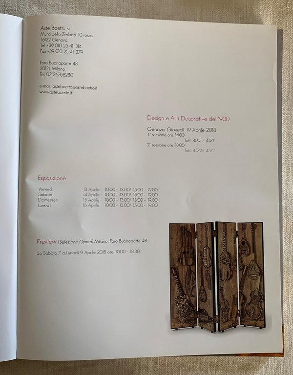 Aste Boetto: Design e Arti Decorative del Novecento. 19 Aprile …