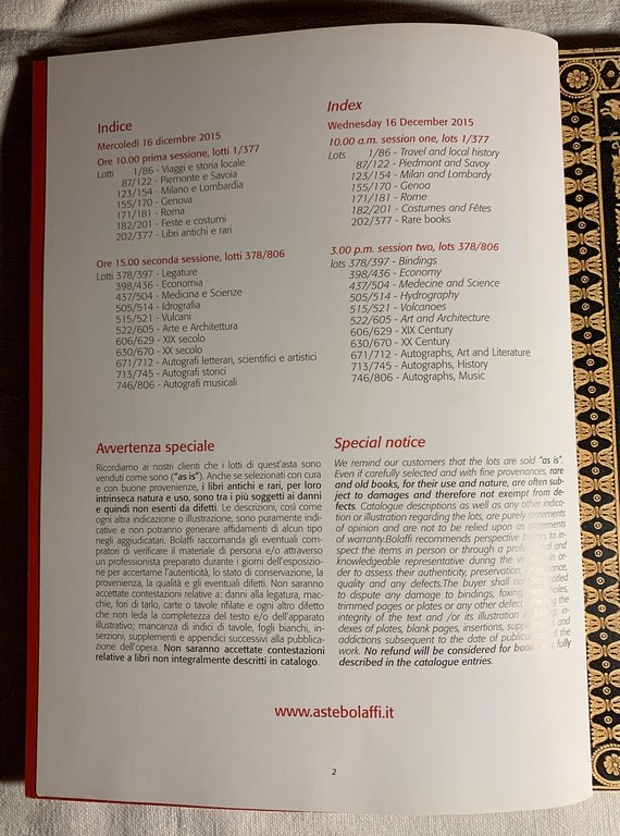 Aste Bolaffi Libri rari e Autografi. Milano, 16 dicembre 2015 | Immagine Gallery 2