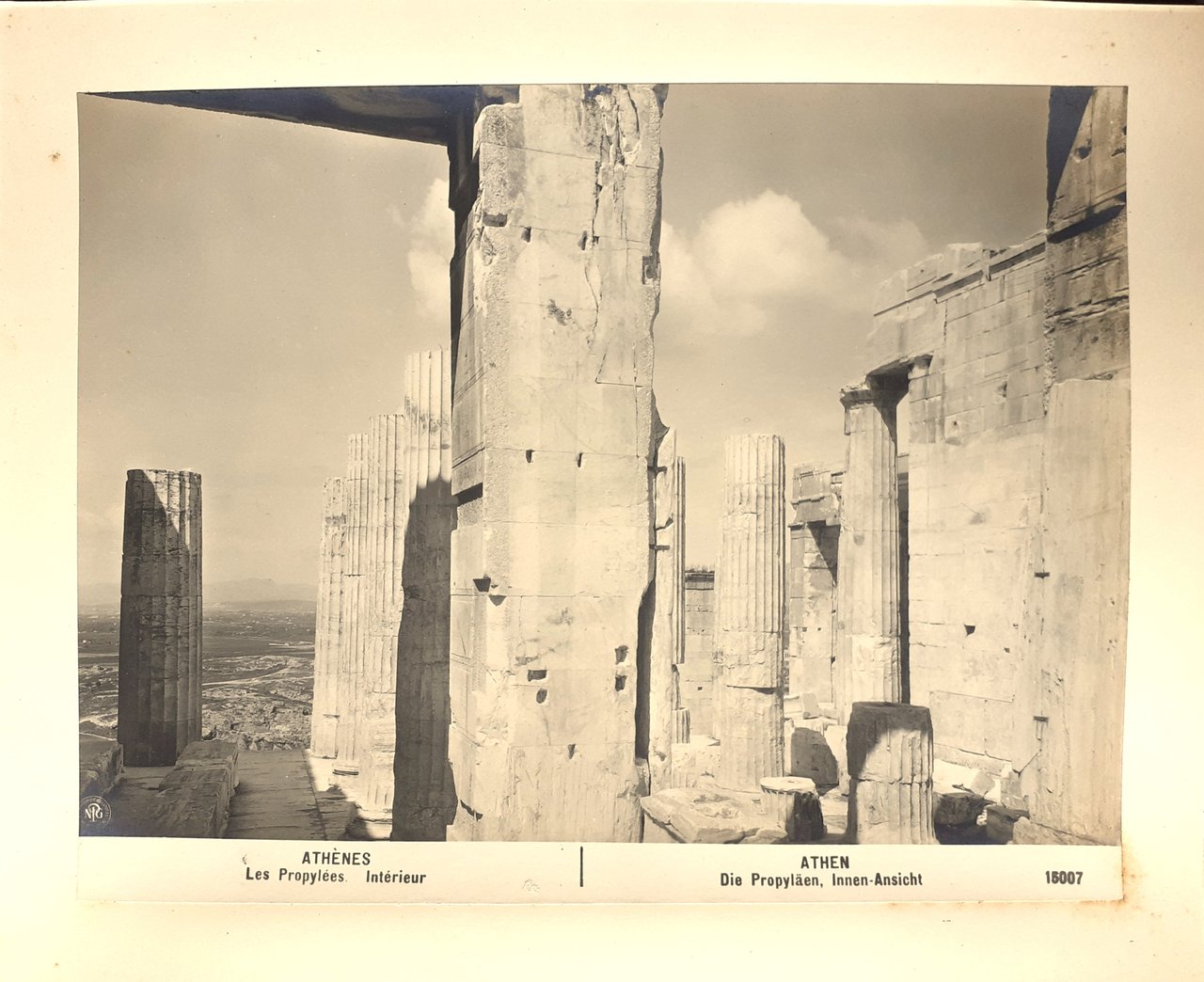Athènes Les Propylées fotografia originale ai sali d'argento Gesellschaft 1906