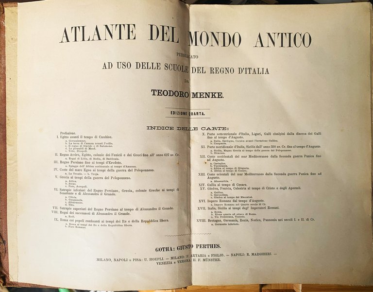 Atlante del Mondo Antico pubblicato ad uso delle Scuole del …