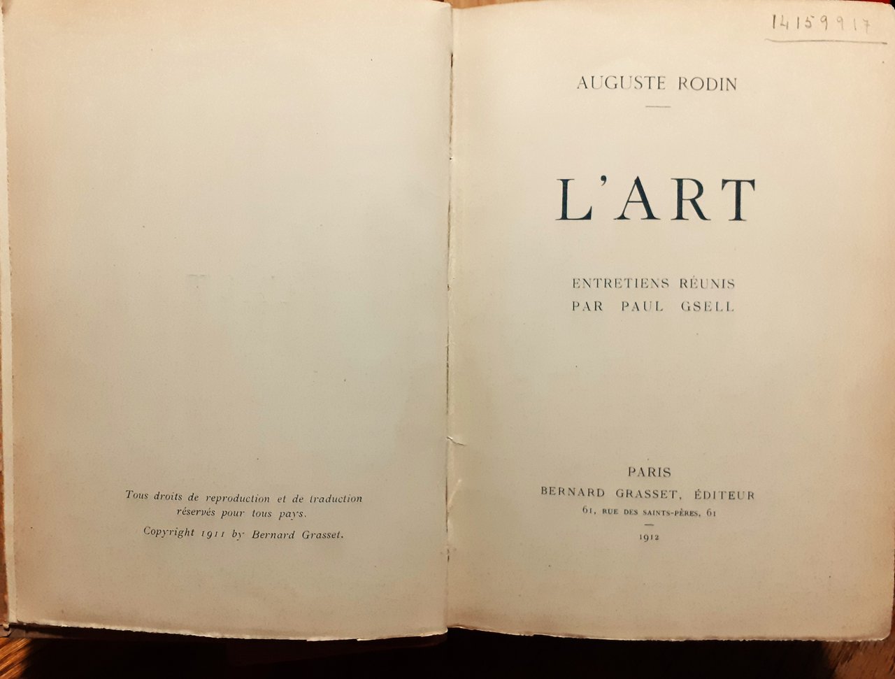 Auguste Rodin L'Art Paris 1912