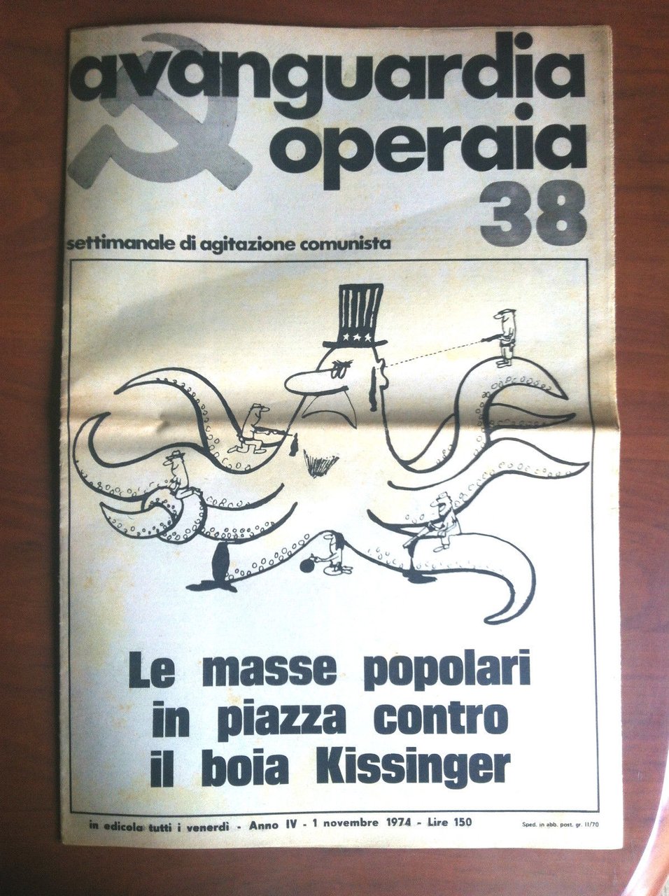 Avanguardia Operaia Anno IV n^ 38 Novembre 1974 - E10666