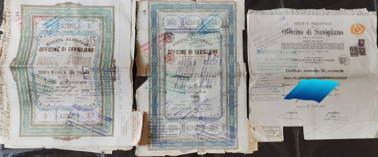 Azioni Officine di Savigliano anni '30 e '40