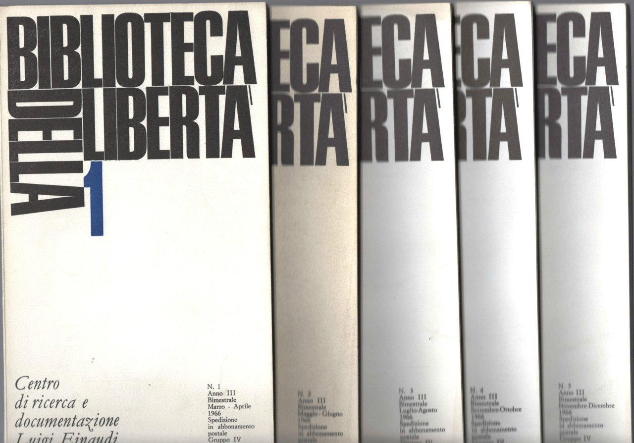 Biblioteca della libertà Einaudi anno III 1966