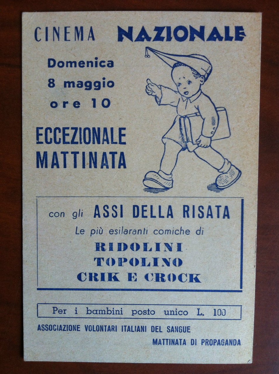 Biglietto originale Cinema Nazionale Ridolini Topolino Crick e Crock - …