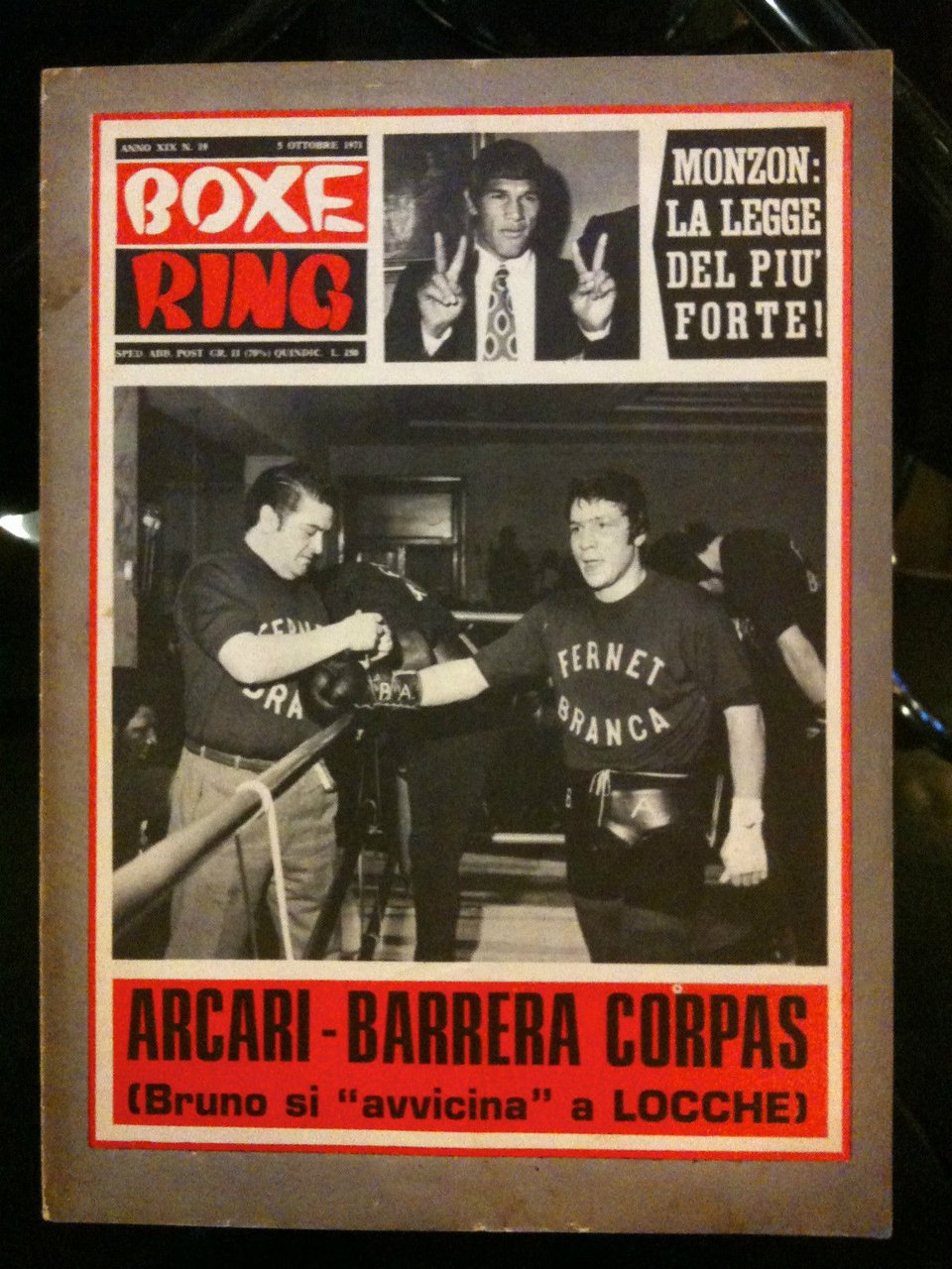 Boxe Ring anno XIX n^ 19 - 5 ottobre 1971