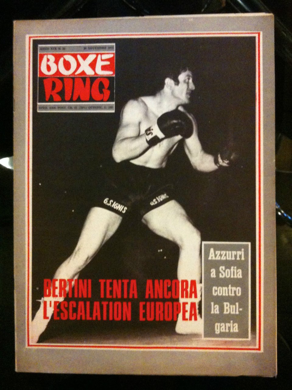 Boxe Ring anno XIX n^ 22 - 20 novembre 1971