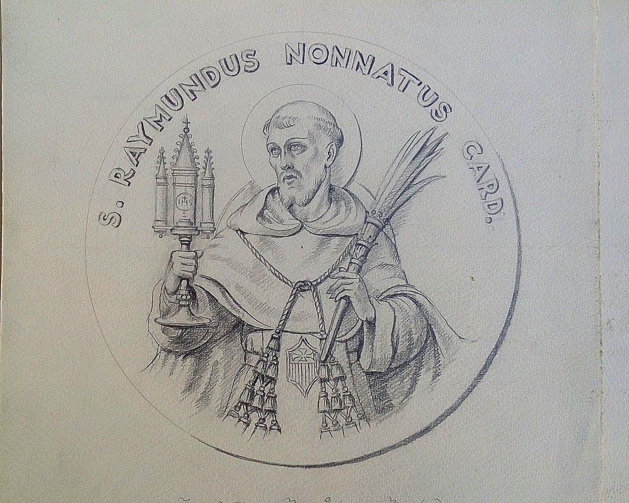 bozzetto originale per medaglia S.Raymundus Nonnatus Card. anni '30