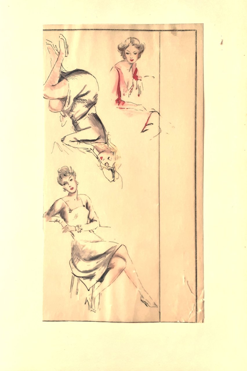 Bozzetto Ritratti femminili anni '50