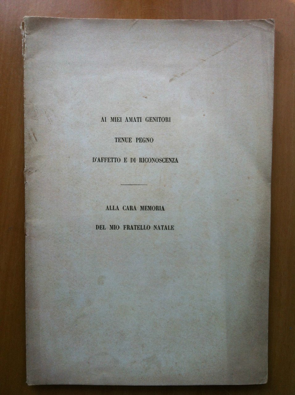 Brossura Alessandro Falcone metà '800 "ai genitori ed al fratello" …