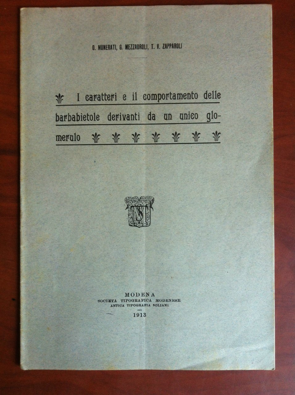 Brossura Caratteri e comportamento barbabietole unico glomerulo 1913 - E17833