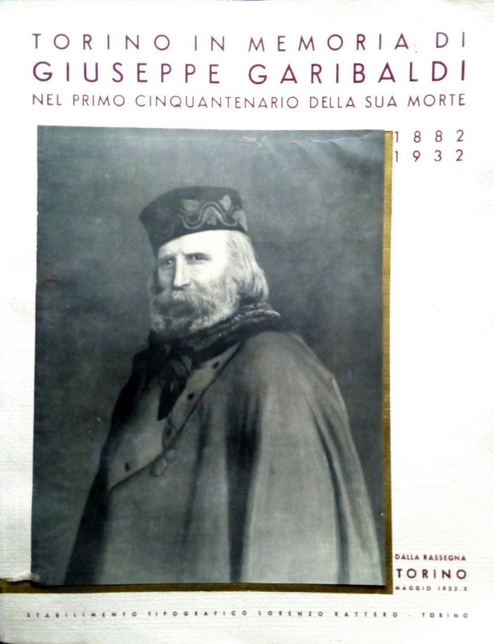 Brossura Garibaldi cinquantenario della morte 1932