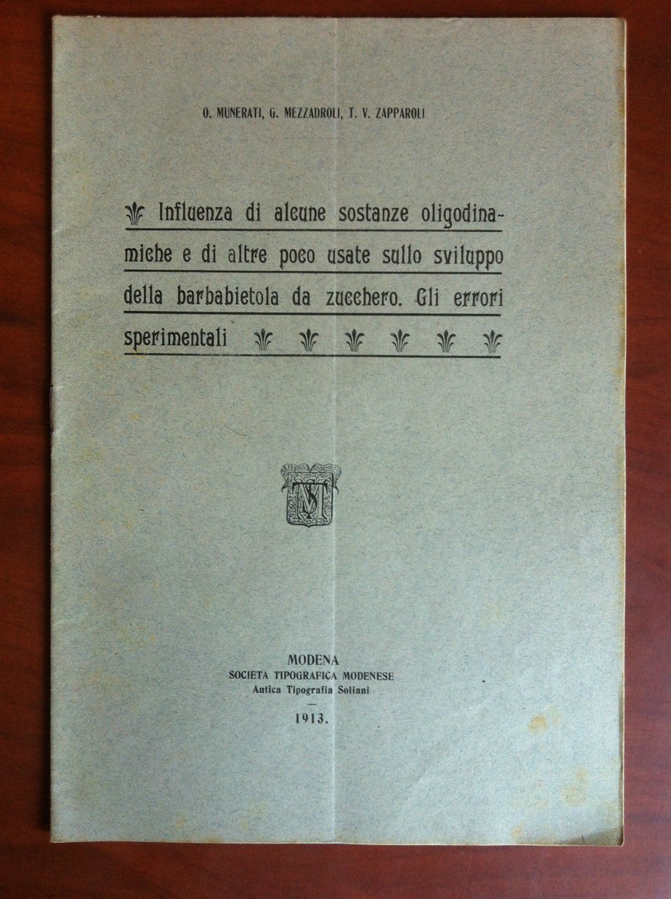 Brossura Influenza sostanze oligodinamiche barbabietola da zucchero 1913 E17831