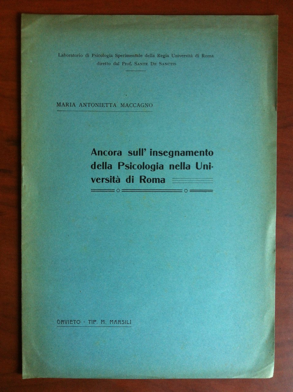 Brossura Insegnamento della Psicologia Università di Roma 1909 - E17809 | Immagine principale