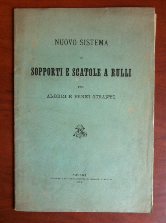 Brossura Nuovo sistema sopporti e scatole a rulli per alberi e perni 1884 E17803