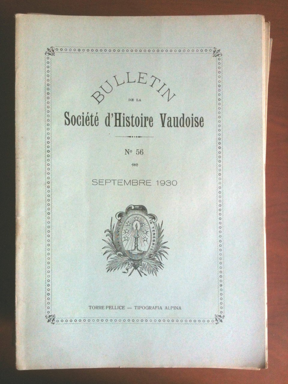 Bulletin de la Société d'Histoire Vaudoise n^ 56 Septembre 1930 … | Immagine principale