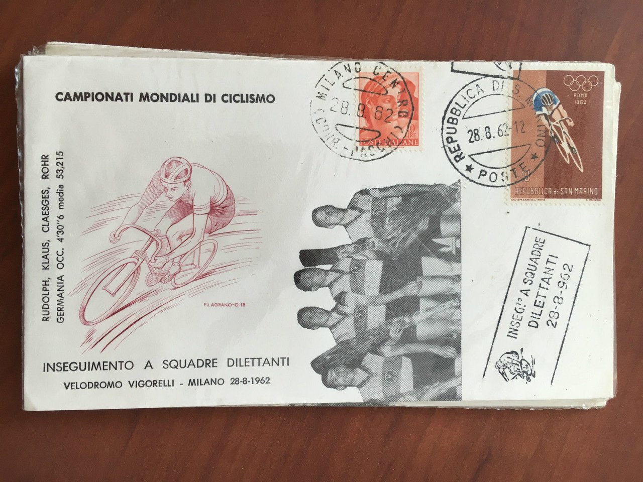 Busta originale dei Campionati mondiali di Ciclismo 1962 - E21776