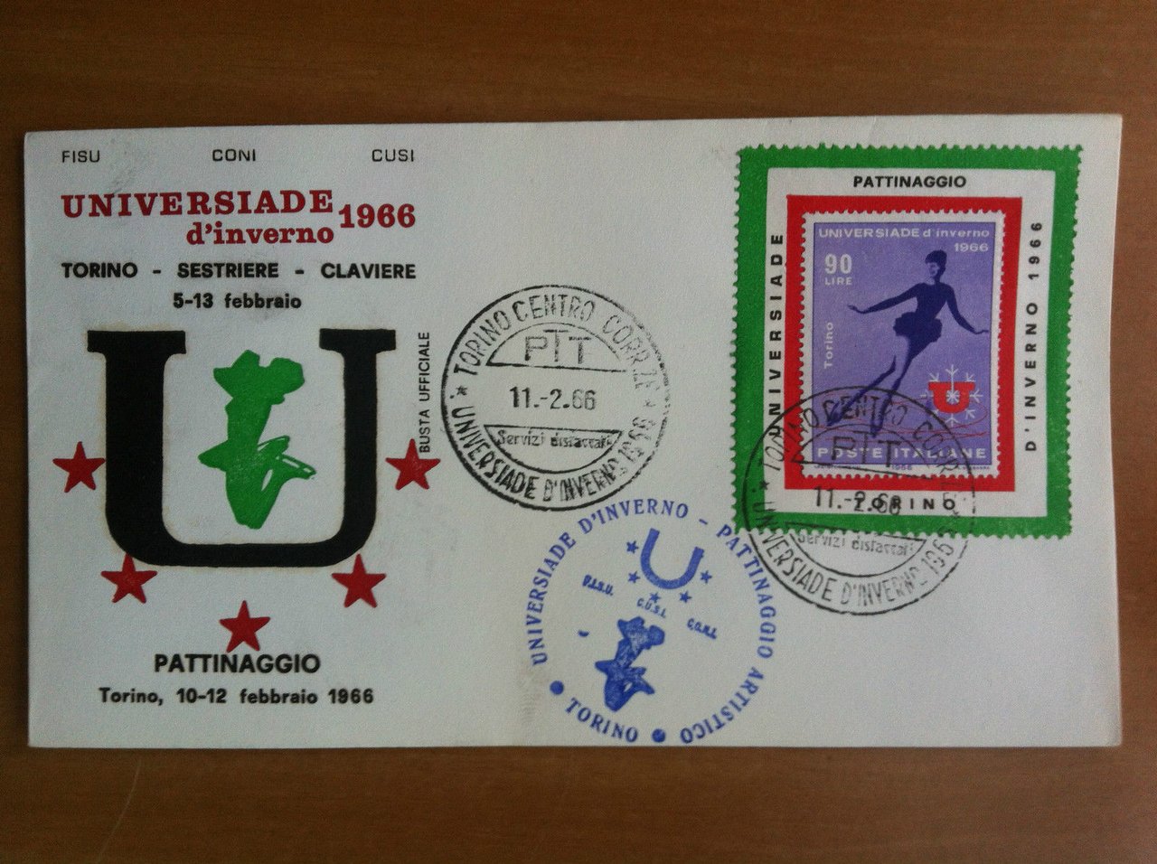 Busta originale Universiade cerimonia d'apertura 10-12 Febbraio 1966 - E19439
