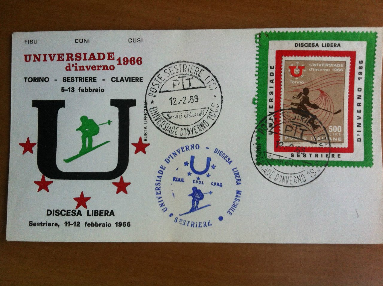 Busta originale Universiade cerimonia d'apertura 11-12 Febbraio 1966 - E19440