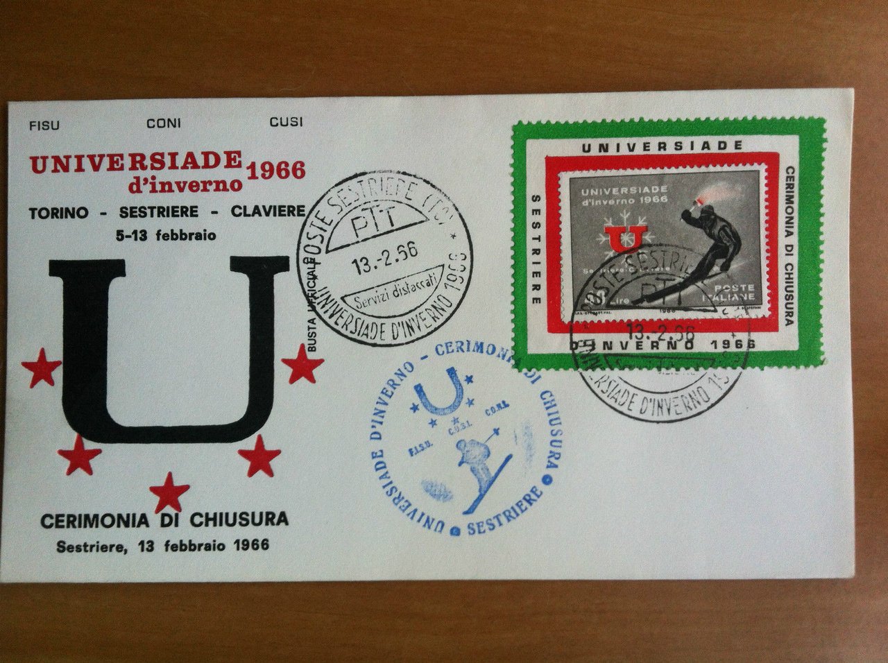 Busta originale Universiade cerimonia d'apertura 13 Febbraio 1966 - E19441 | Immagine principale