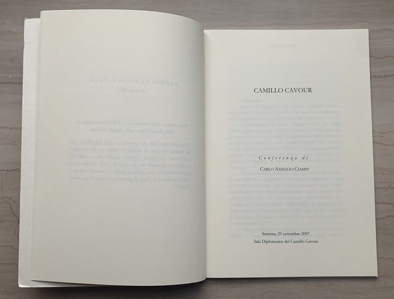 Camillo Cavour. Conferenza di Carlo Azeglio Ciampi