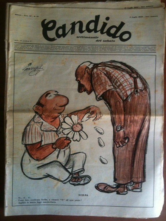 Candido Anno IX n^ 27 - 3 Luglio 1953 Direttore Giovannino Guareschi - E8659