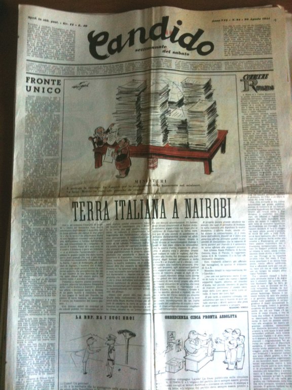 Candido Anno VII n^ 34- 26 Agosto 1951 Direttore Giovannino Guareschi - E8288