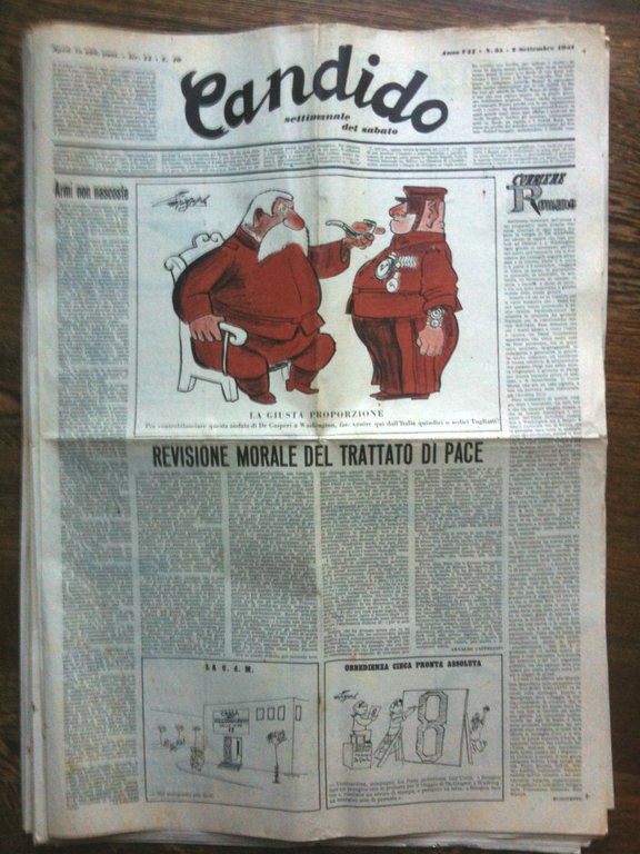 Candido Anno VII n^ 35- 2 Settembre 1951 Direttore Giovannino Guareschi - E8289