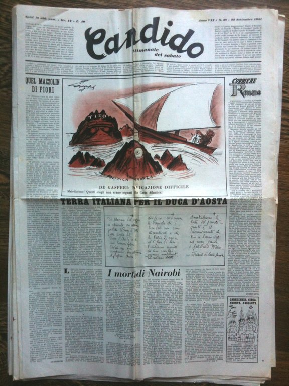 Candido Anno VII n^ 38- 23 Settembre 1951 Direttore Giovannino Guareschi - E8290