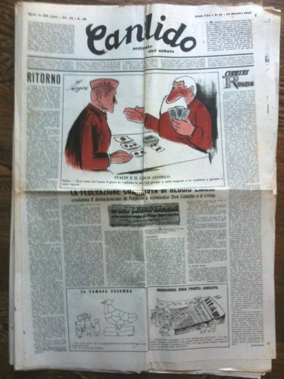 Candido Anno VII n^ 41- 14 Ottobre 1951 Direttore Giovannino Guareschi - E8293