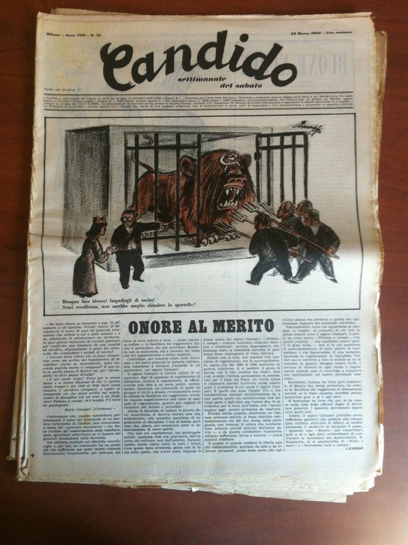 Candido Anno VIII n^ 12 - 23 Marzo 1952 Direttore Giovannino Guareschi - E18343
