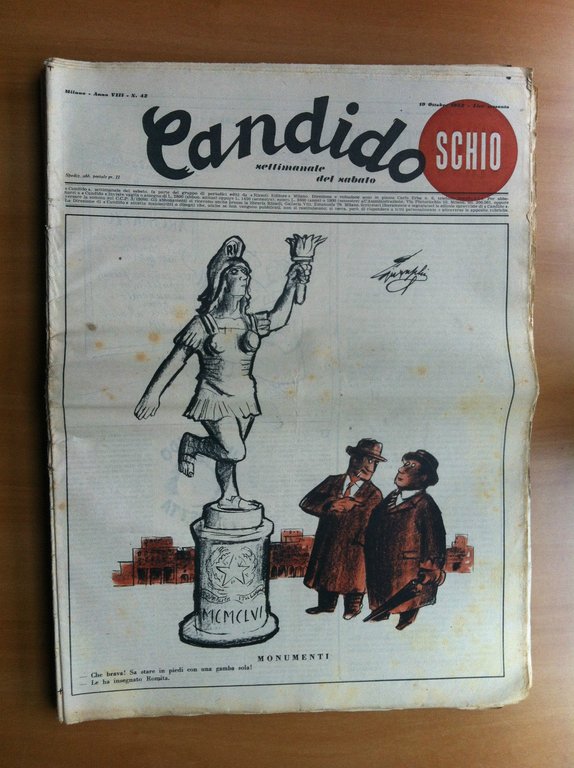 Candido Anno VIII n^ 42 - 19 Ottobre 1952 Direttore Giovannino Guareschi- E18457