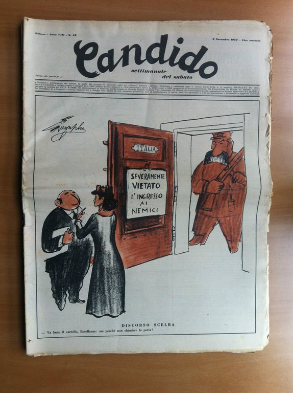 Candido Anno VIII n^ 45 - 9 Novembre 1952 Direttore Giovannino Guareschi- E18460