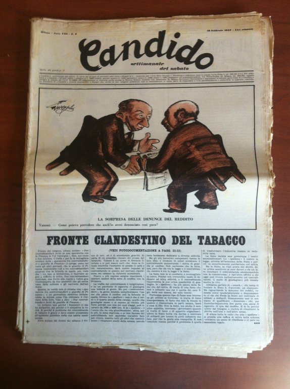 Candido Anno VIII n^ 6 - 1 Febbraio 1952 Direttore Giovannino Guareschi- E18337